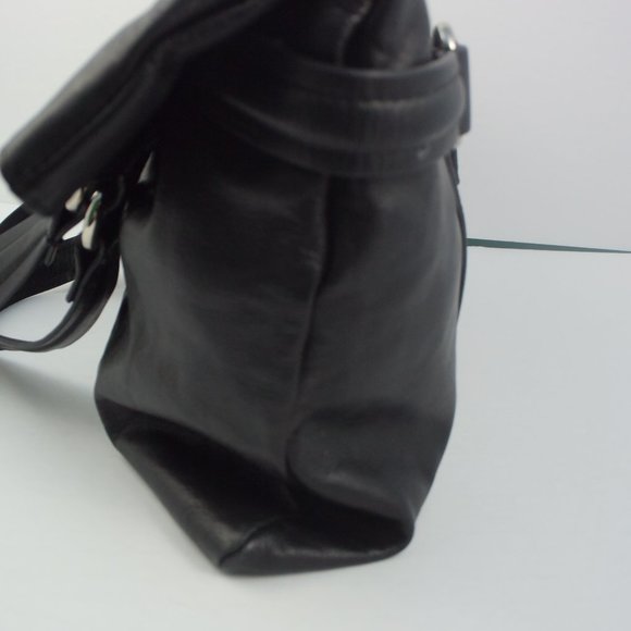 Large Calvin Klein Black Leather Tote Handbag Gently Used VG Condition - Picture 14 of 16